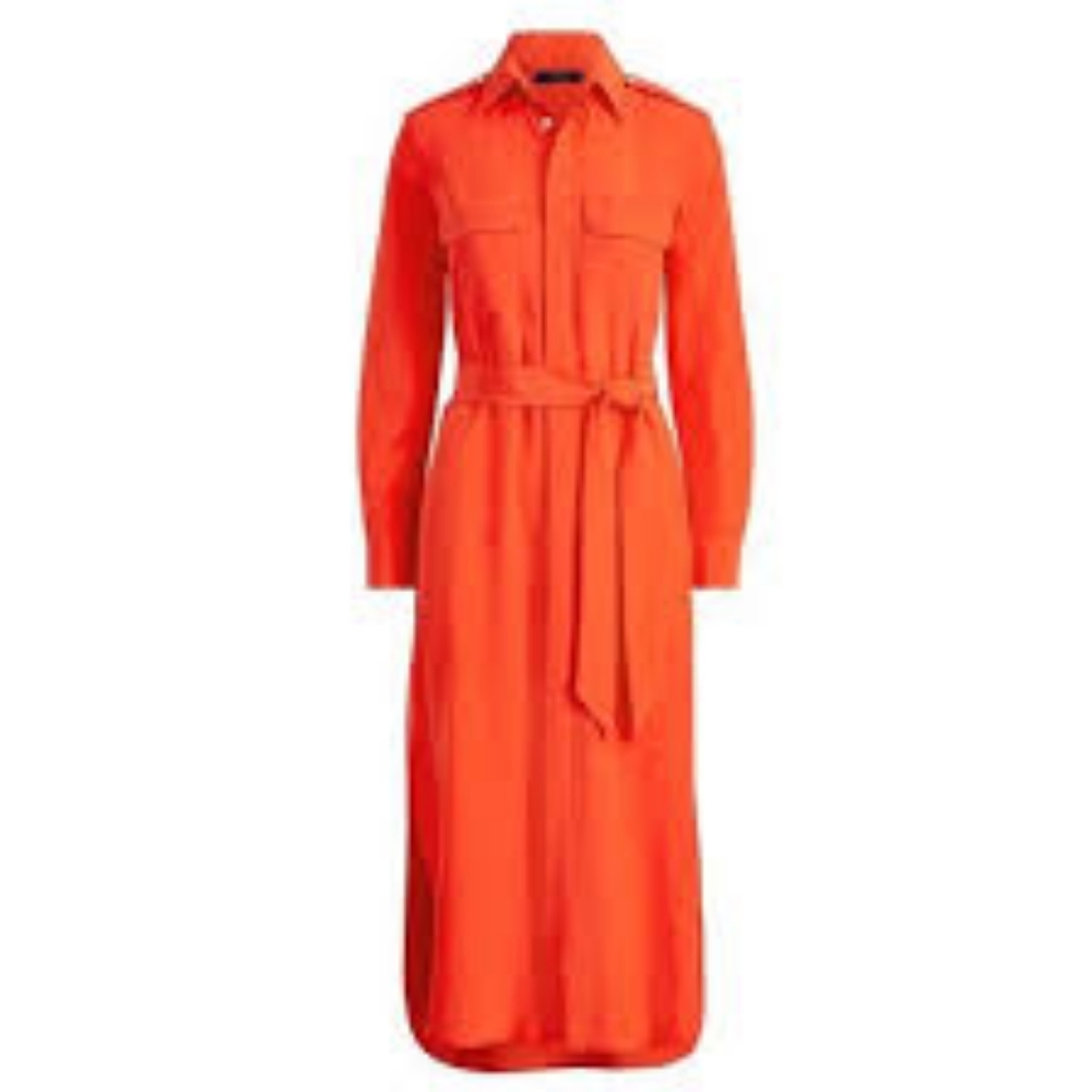 Polo Belted Silk Dress